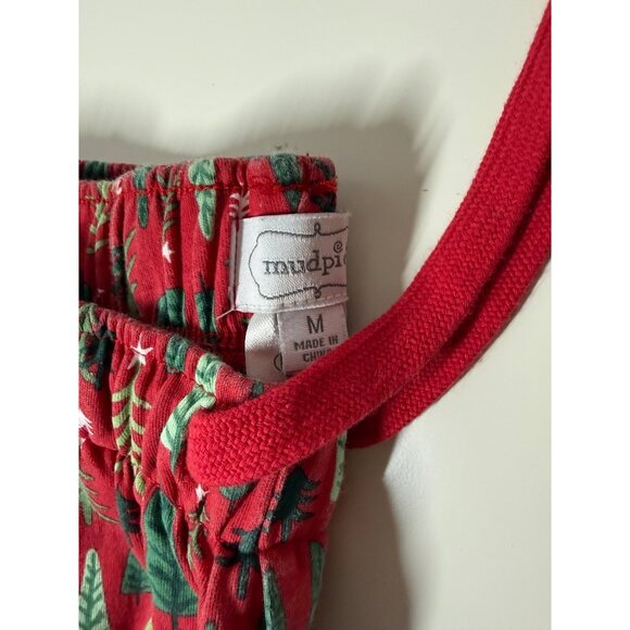 Mud Pie Christmas tree pajama Set Mens Medium red green pants waffle weave PJs - Picture 8 of 12
